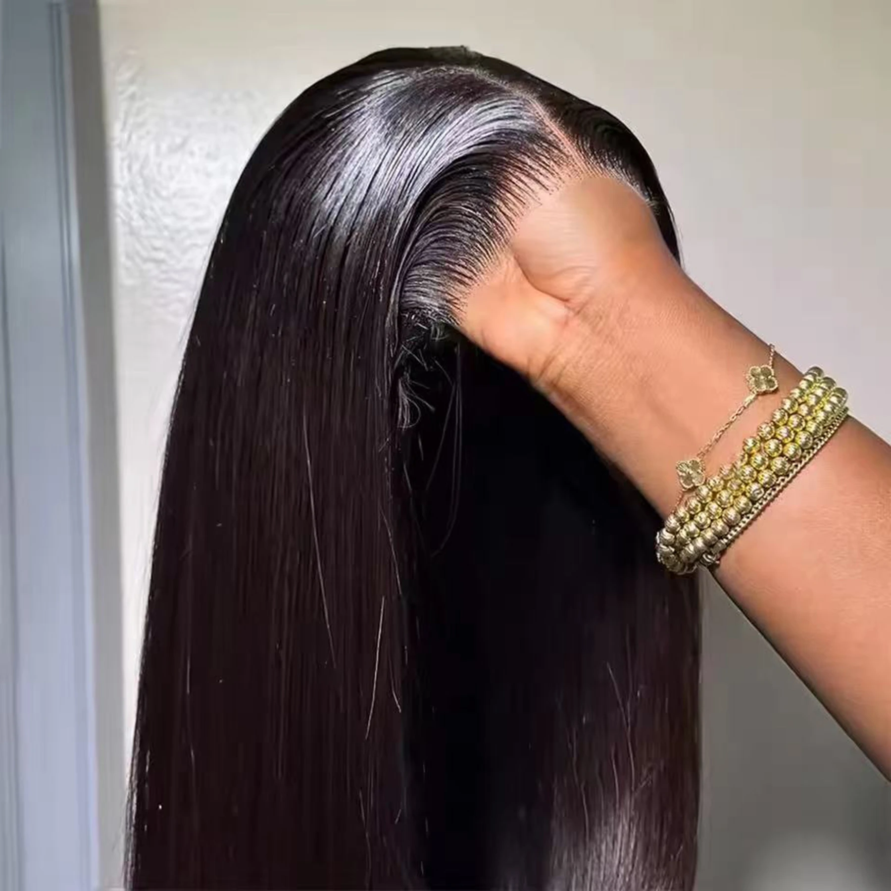 

Синтетический парик с кружевной передней частью 13X4X1, цвета 99J красный бордовый, 613 медово-русый, имбирный, прямой, с предварительно выщипанными прядями и детским волосом, для повседневного использования и вечеринок, без клея