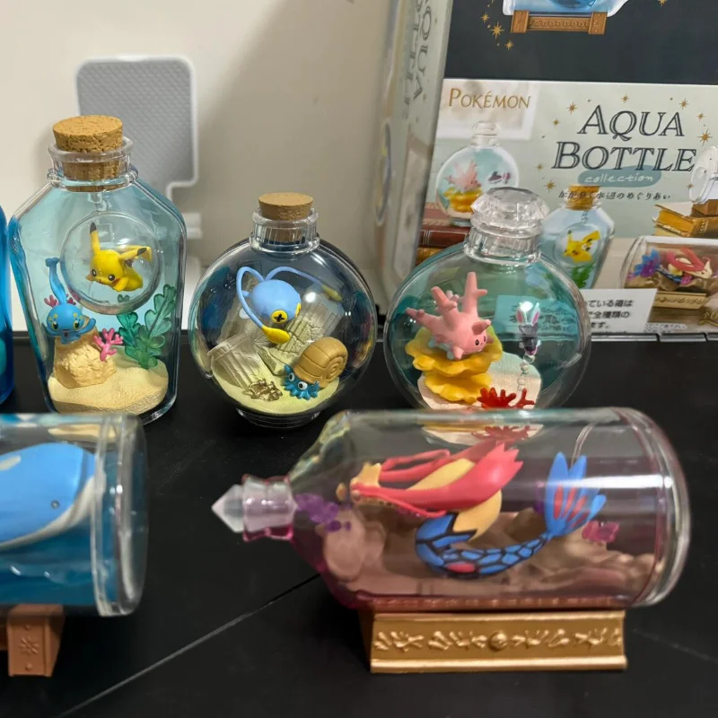 Re-Ment Pokemon Figure Aqua Bottle Collection Chinchou&Omanyte Wailord Milotic Manaphy&Pikachu Vaporeon Corsola&Finneon Gifts