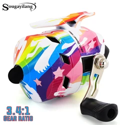 Sougayilang Spincast Fishing Reel 3.4:1 Gear Ratio Built in High Power Line can replace Catapult Hunting Shooting Closed Reel 