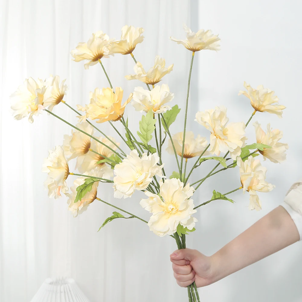 Kunstmatige 4-kops orchidee zijde roos bloemen bulk hoofden voor doe-het-zelf thuis kamer decor bruiloft decoratie verjaardagsfeestje krans nep