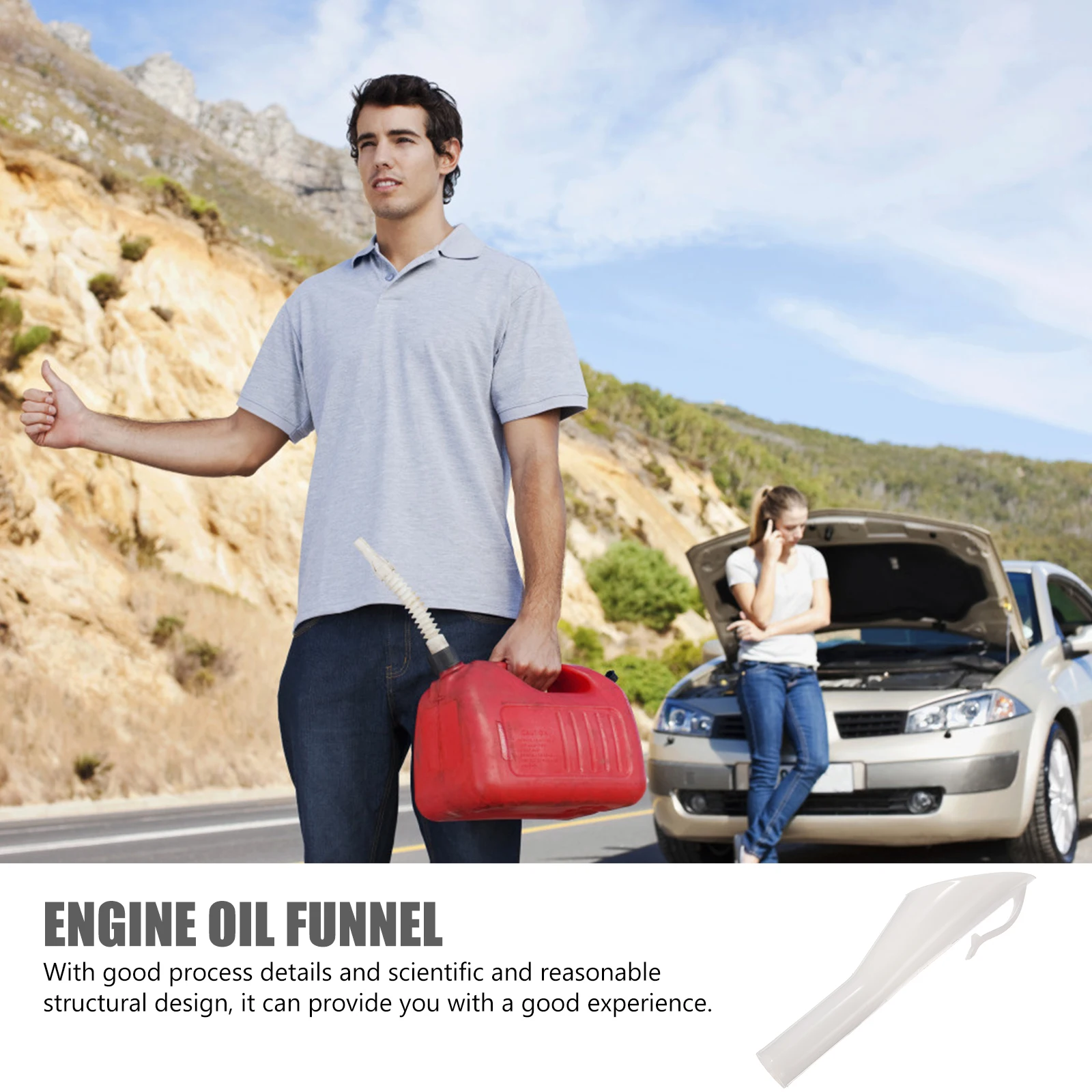 

1 Set Fuel Filling Funnel Leakproof Plastic Emergency Refueling Tool For Car Engine Oil Durable Easy Pouring Practical