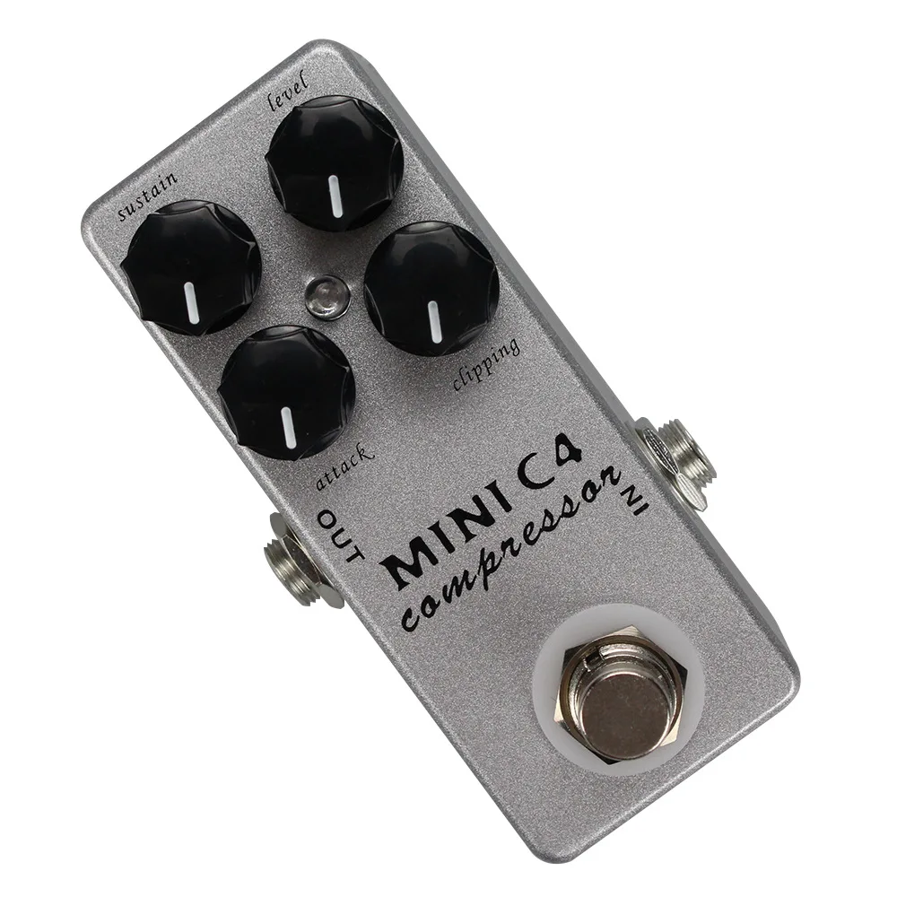 Moskyaudio MINI C4 COMPRESSOR Bass Guitar Effect Pedal Pedaleira Guitarra for True Bypass Rotate Sustain Attack Guitar Parts