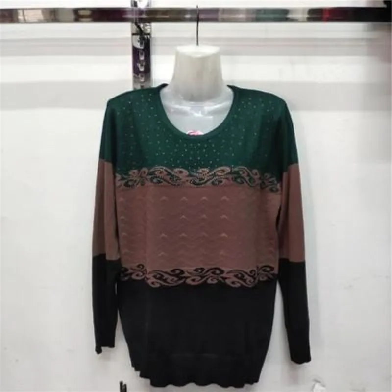 

Круглый трикотаж Ne для женщин среднего возраста, свитер оверсайз, базовый слой, irt Mom Sle and Mother Faion, весна 2023, весна