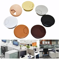 60mm Desk Table Plastic Cable Hole Cover PC Computer Desk Round Wire Tidy Grommet Cable Organizer