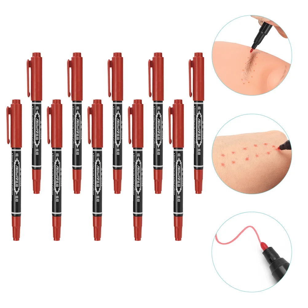 10 stuks huidtatoeëerpen oliegebaseerde precisiemarkering voor wenkbrauwmapping lippositionering artiesten