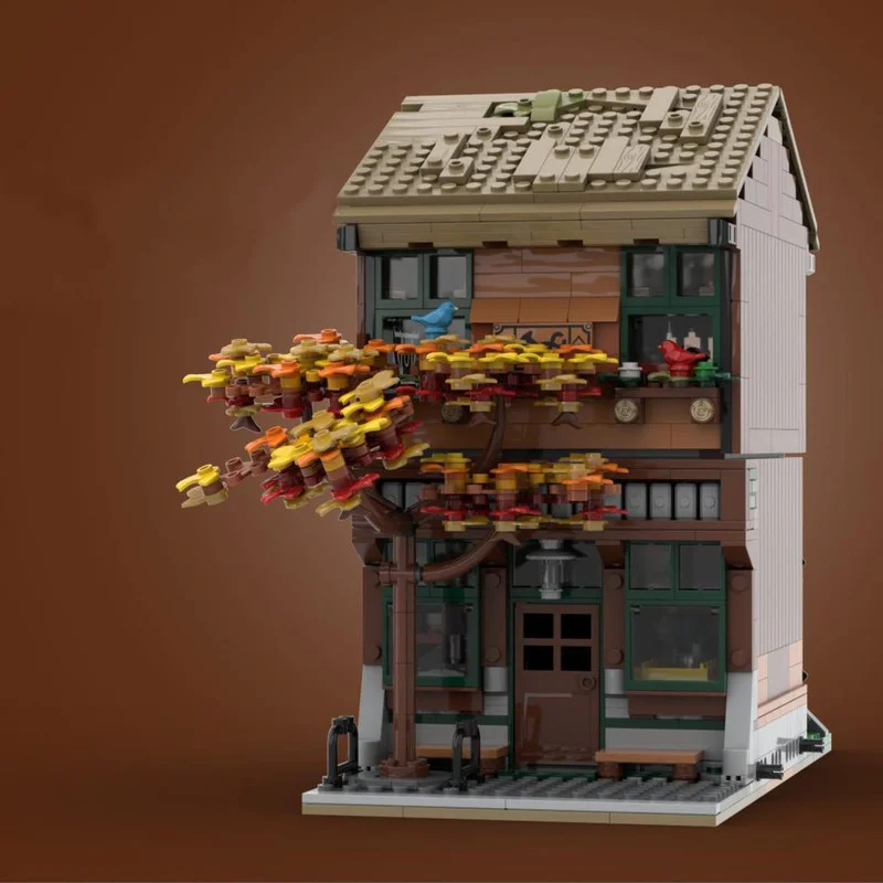 

1500pcs MOC Modular Streetscape Cabin Caf Model Building Blocks Construction Toys Christmas Gifts Education Brick Kids DIY Idea