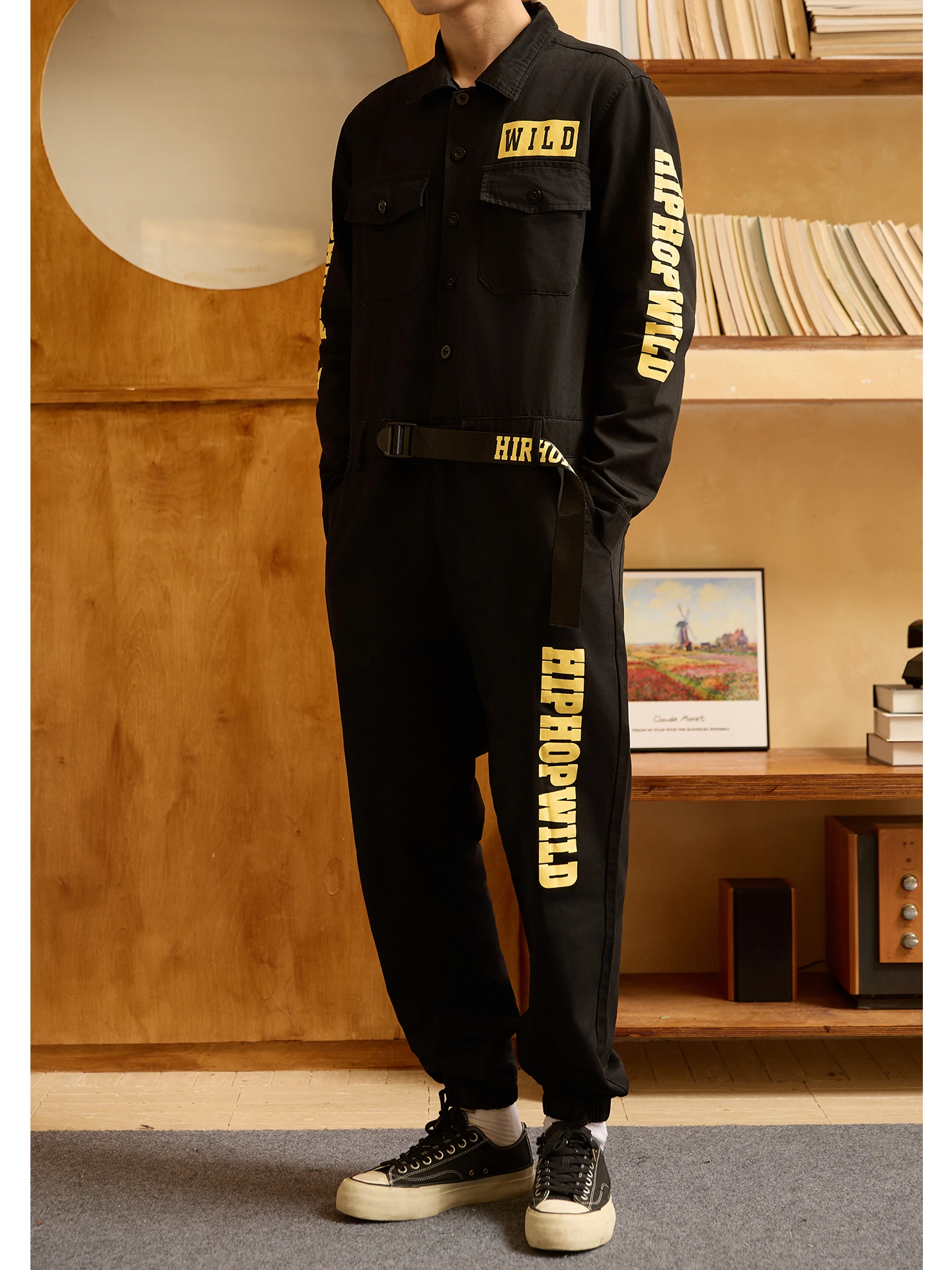 

Harajuku Sle Men's Long Sve Letter Print Outfit Couple's Casual Workwear One-Piece Suit Comfortable Breathable Autumn Cl...