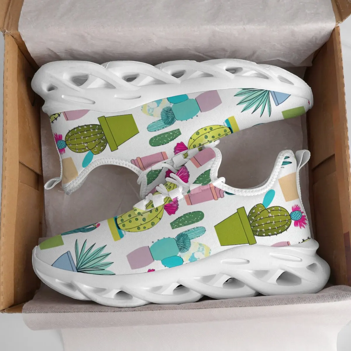 

Повседневные кроссовки с принтом кактуса, нескользящие мужские удобные дышащие кроссовки для пар, женская спортивная обувь для тенниса, белая прогулочная обувь