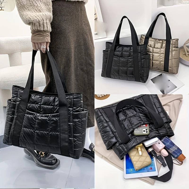 Borsa donna autunno/inverno 2024 nuova moda vintage rage rage space cotton abbigliamento borsa tote Bag monospalla da donna