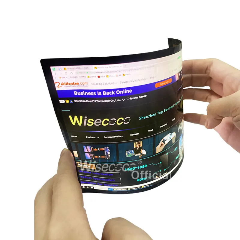 Wisecoco 유연한 OLED 디스플레이, 곡선 AMOLED, 1440x1920 정전식 터치 스크린, IPS 패널, 7.8 인치