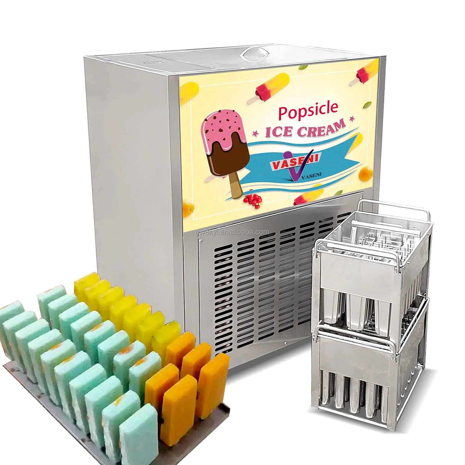 

2 Molds Electric Commercial Fruit Ice Cream Machine Automatic Manual Popsicle Maker Quick-Freezing Making