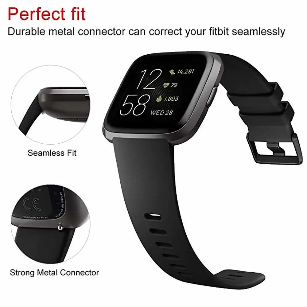 Bracelet de montre en silicone souple pour Fitbit Versa 2, bracelet de sport, bracelet de remplacement, accessoires de bracelet de montre