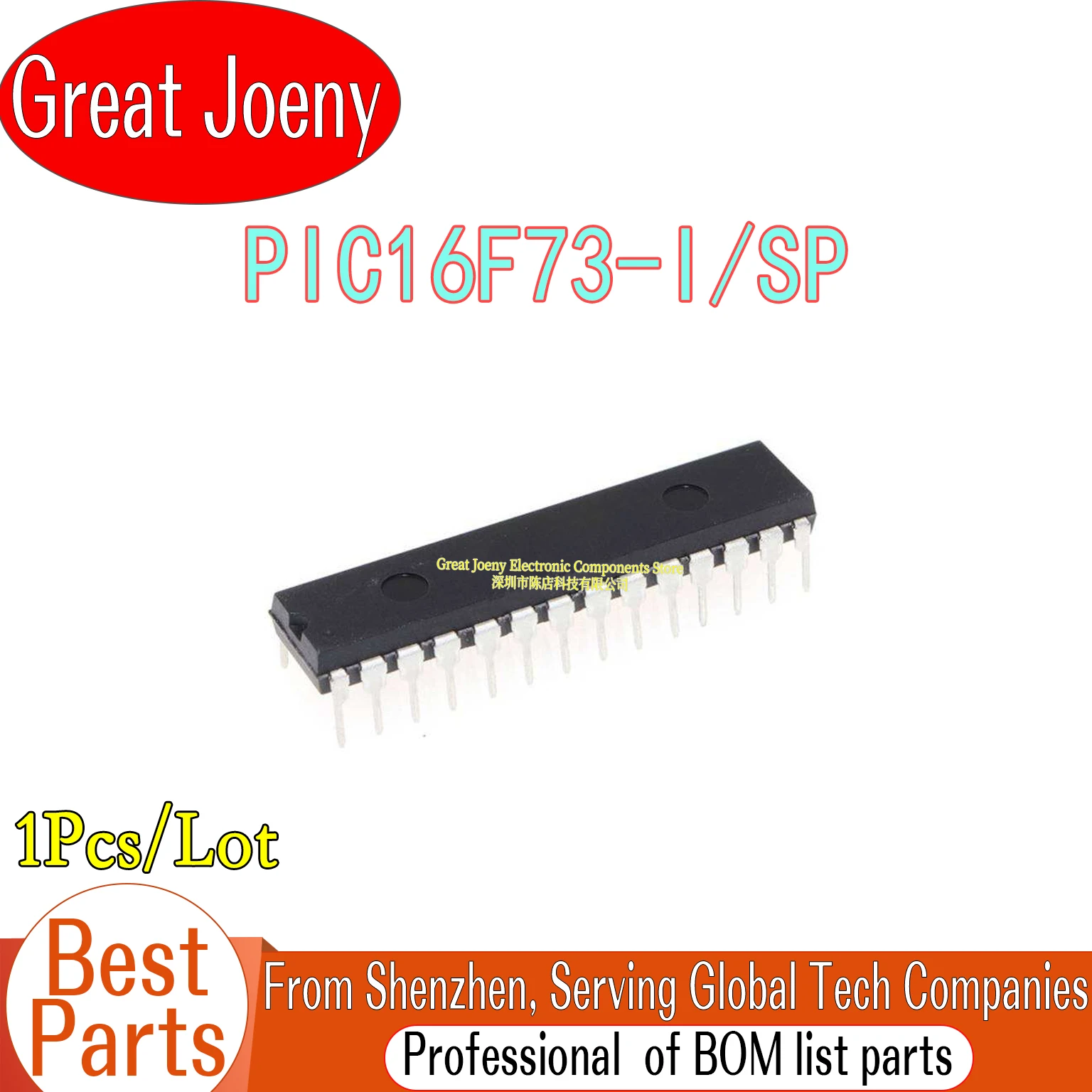 100% New Original PIC16F73 PIC16F73-I/SP IC MCU Chipset PDIP-28