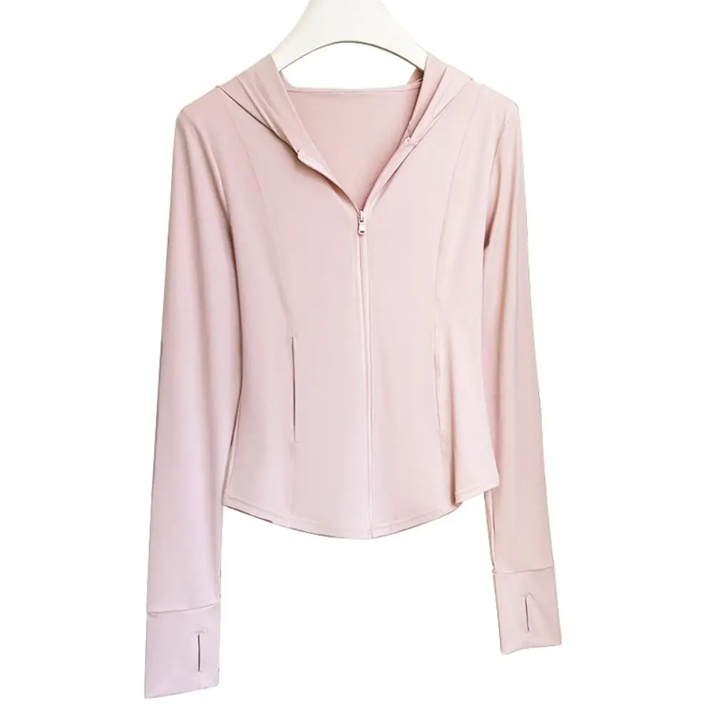 

Anti UV Summer Sunscreen Hoodie Long Sleeve Solid Color Sun Protection Sweatshirt Shirt Thin Quick Dry Jacket Women Ladies Girls