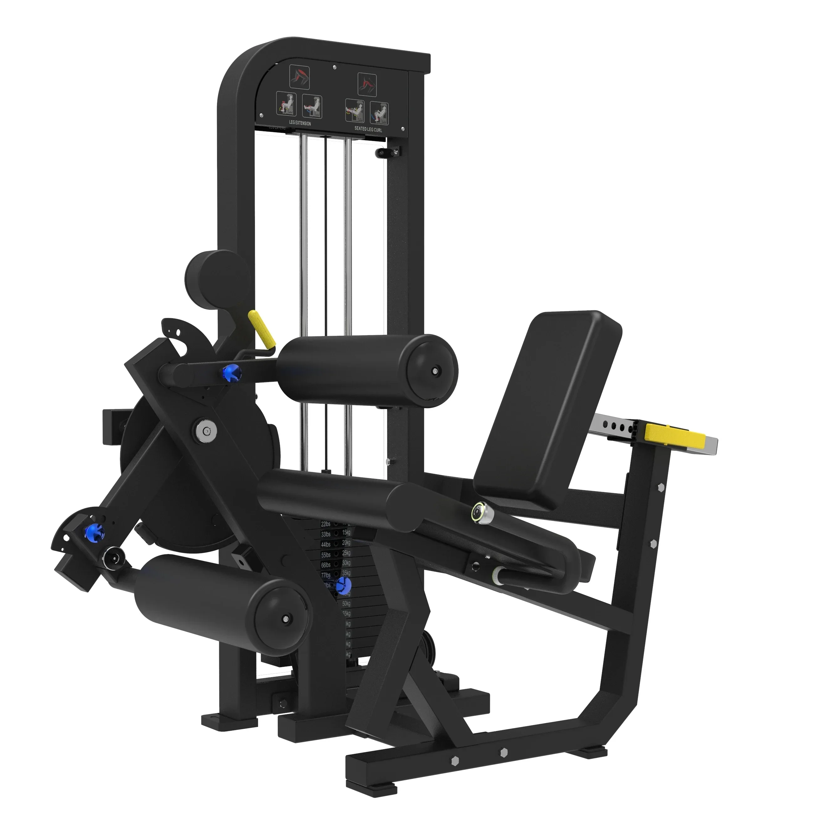 Hip and leg apparatus multi-functional sitting leg flexion and extension one machine trainer gym leg strength