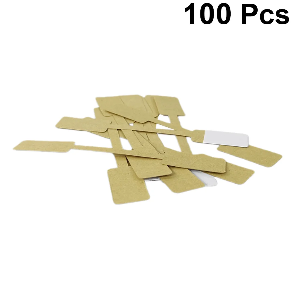 1 حزمة 100 ورقة 6 سنتيمتر مربع كرافت ورقة فارغة مجوهرات الأسعار العلامات لاصق عرض تسميات ل معلقة العلامات حلقة التسعير ملصقات