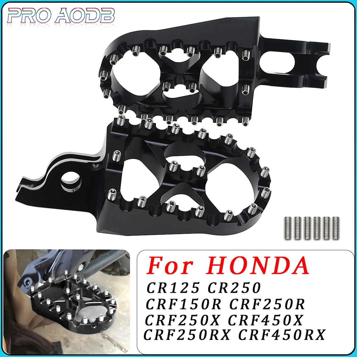 

Motorcycle CNC Foot Pegs Rests Pedals Footpegs For HONDA CR CRF 125R 150R 250R 250X 450R 450X 250RX 450RX 250F 450L MX Dirt Bike