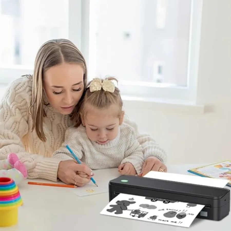 Thermal Printer Paper 8.5 x 11 Inch, US Letter Size Thermal Paper, Folded, Continuous, Perforated, Compatible with A4 Portable