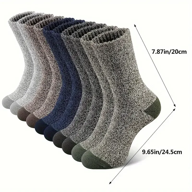 5 Pairs Merino Wool Socks For Men Super Thick Hiking Socks Thermal Comfortable Soft Socks For Cold Weather