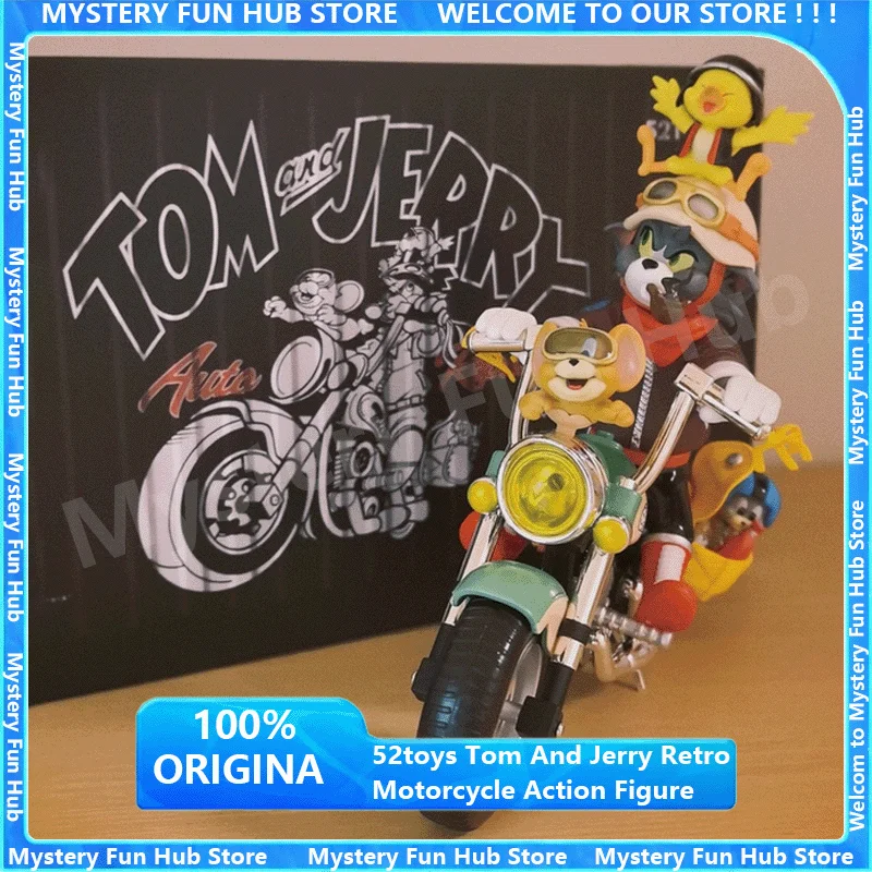

Original 52toys Tom And Jerry Action Figure Retro Motorcycle Tom And Jerry Anime Figurine Collectible Model Birthday Toys Gifts