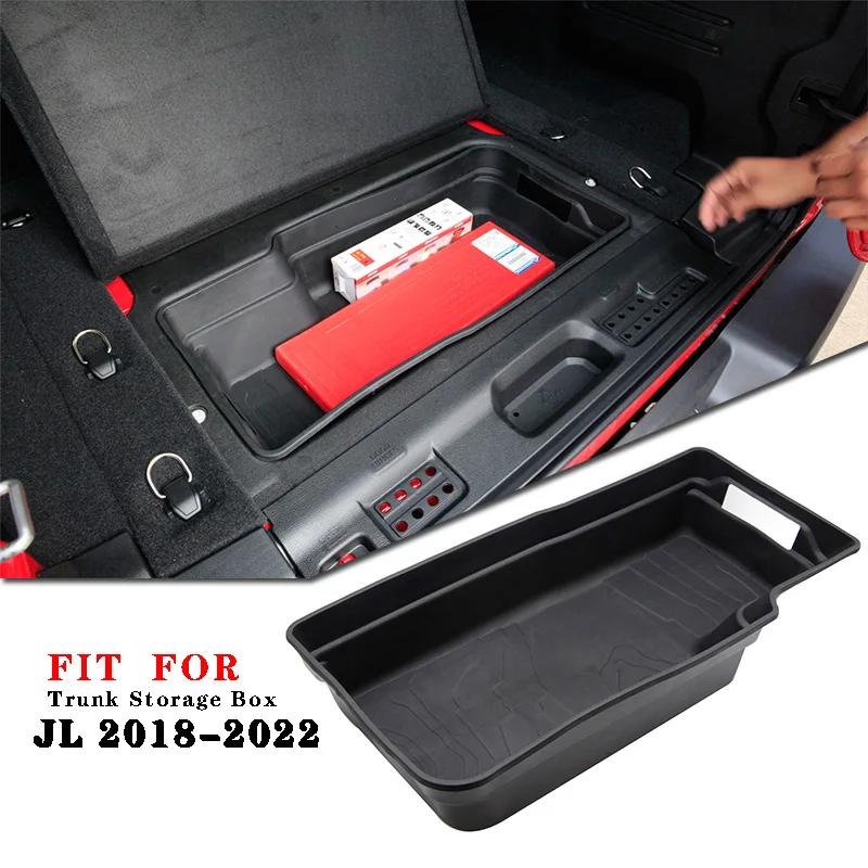 

Car Interior Storage Box Rear Trunk Box For Jeep Wrangler JL 2018 2019 2020 2021 2022 Stowing Tidying Accessories