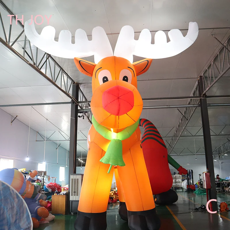 

Fast air shipping to door,6m 20ft high Inflatable Christmas Santa Claus reindeer,giant inflatable Christmas deer with light