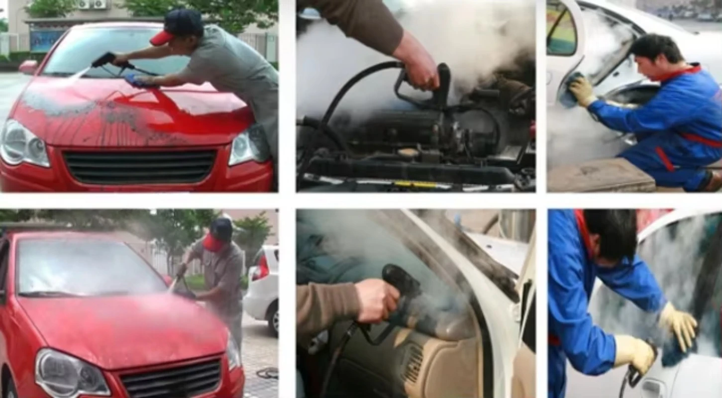 Car wash steam generator with steam cleaning function