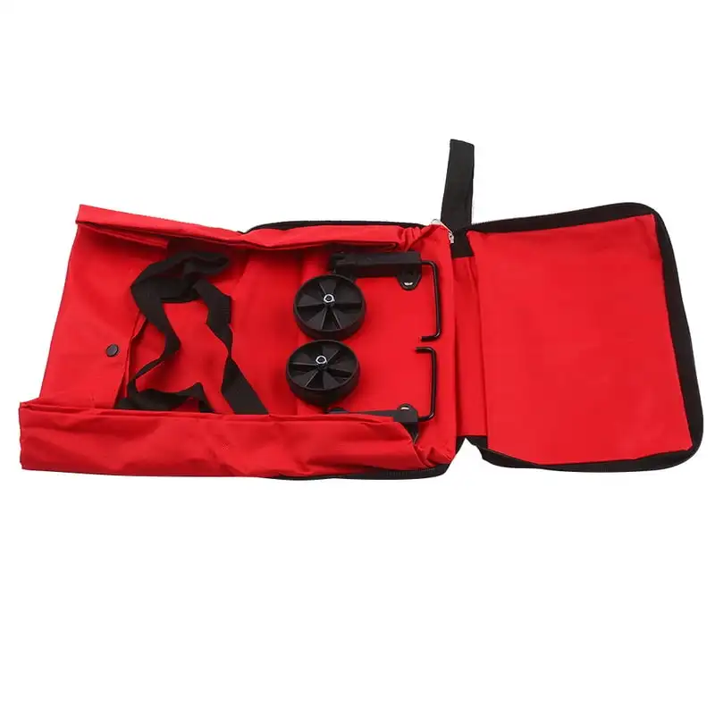 Collapsible Shopping Trolley Bag with Wheels | Reusable Foldable Grocery Bag | Travel Bag - Red