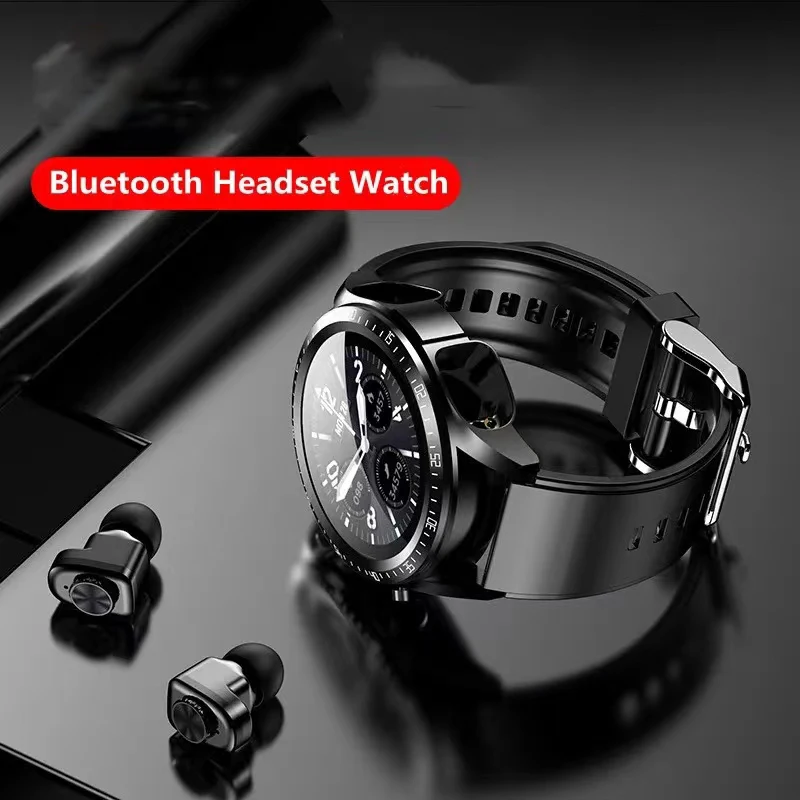 2024 New Wearing headphones smartwatch Outdoor sports TWS 2 in-1 HIFI stereo wireless earphones Waterproof Bluetooth Smart Watch