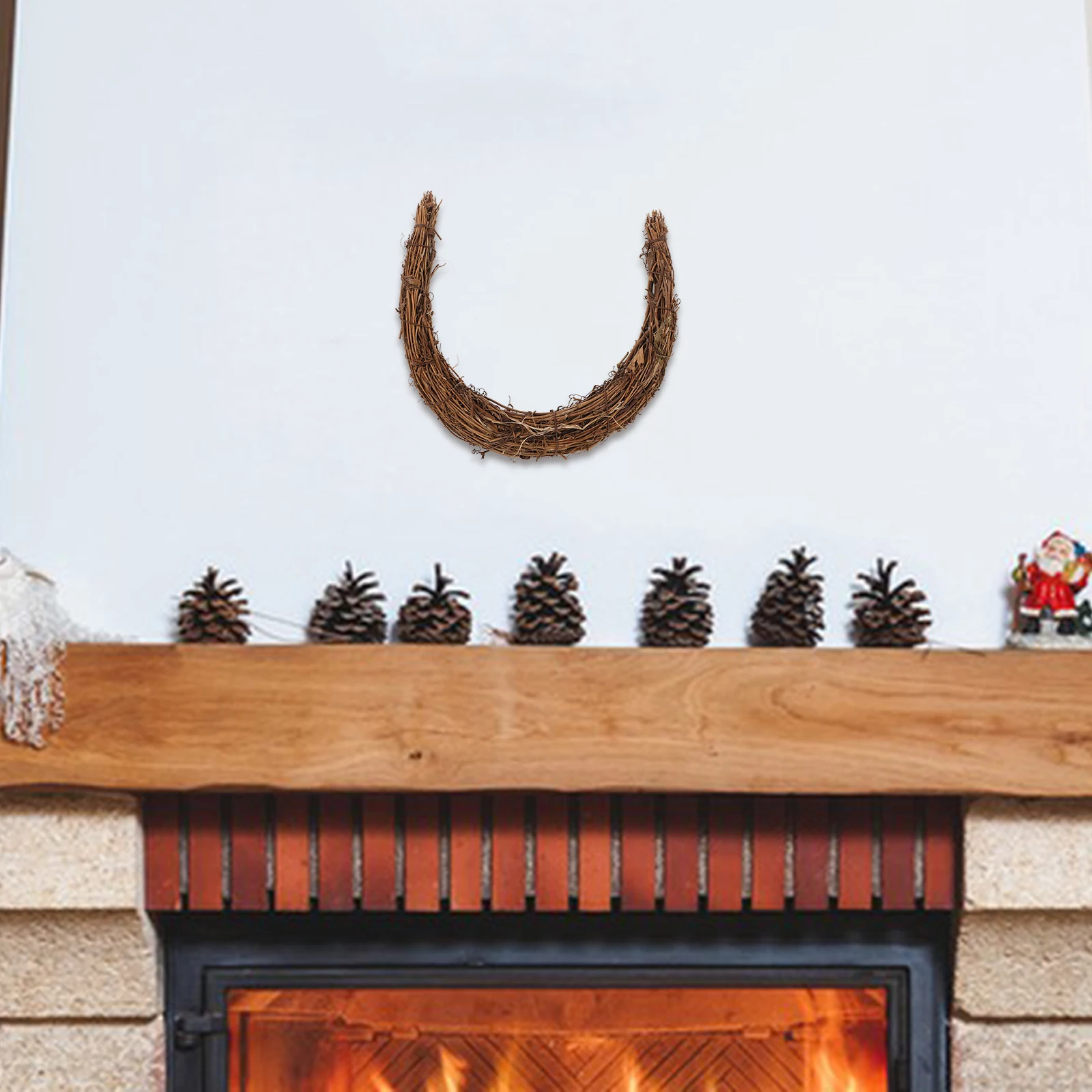 

Moon Shaped Wood Wreath Frame Diy Craft Accessory Natural Christmas Decoration Home Garden Party Wall Hanging Garlands Forms