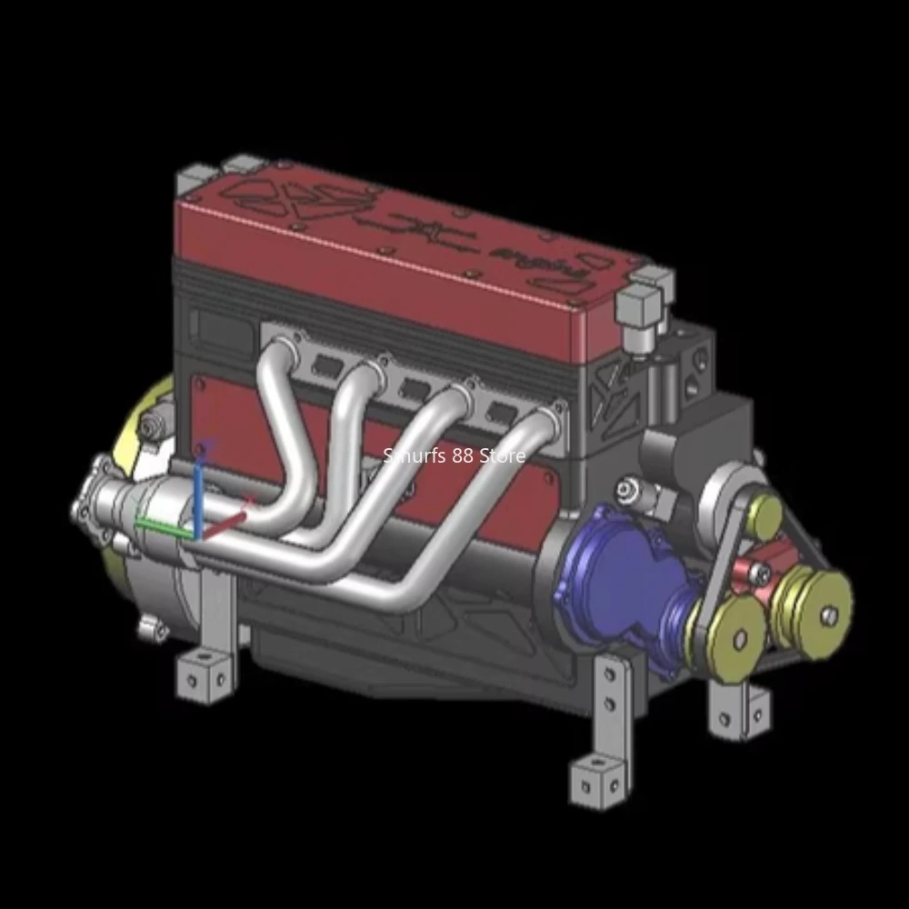 Inline 4 Cylinder Engine Model 22.5CC Metal Engine CDI Ignition Brushless Motor Start Multi-oil Circuit Independent Lubrication