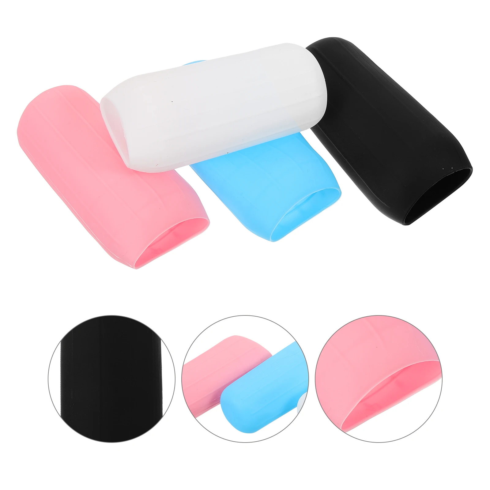 

8 Pcs 22cm Silicone Travel Bottles Protection Cases Leak Proof Covers Shampoo Lotion Elastic Container Sleeves Black White Blue