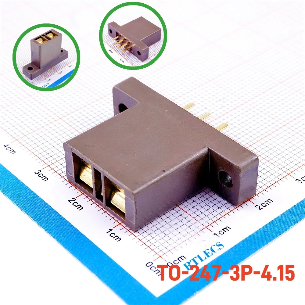 10 Pcs Burn In Socket 3 Poles Diode Triode Package TO-3P TO-247 4.15MM Pitch  Through Hole PCB Gold Plated Test Receptacle