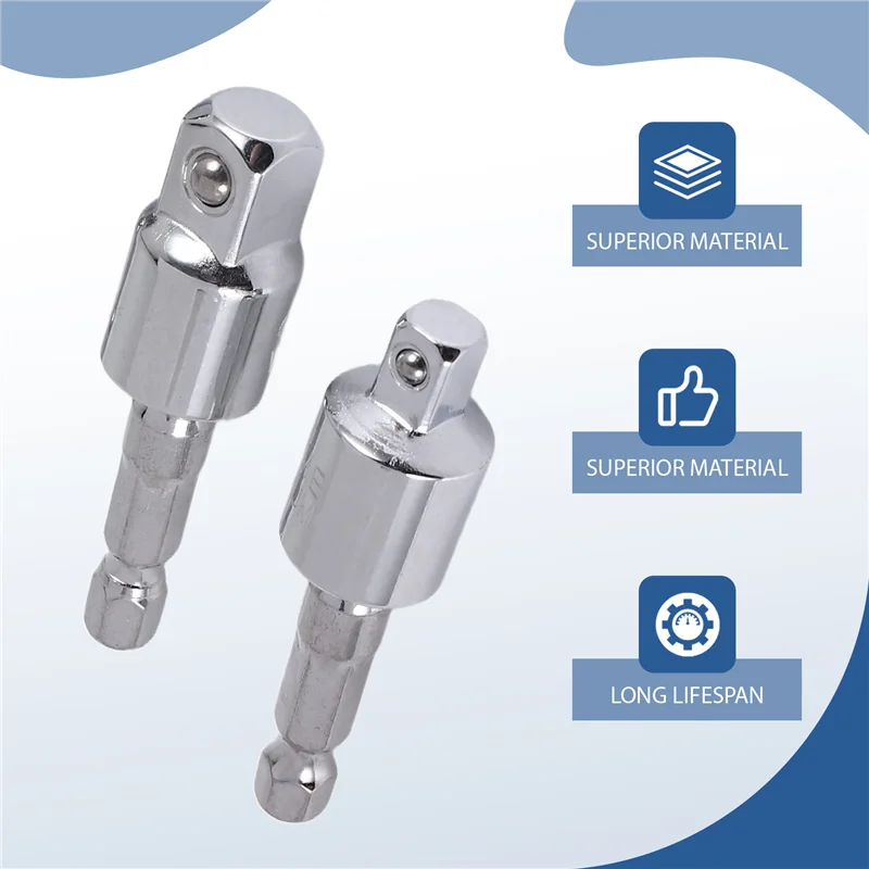GOOD-3 Pack Impact Grade Socket Adapter 360-Degree Universal Joint Swivel Socket Set, Socket To Drill Adapter