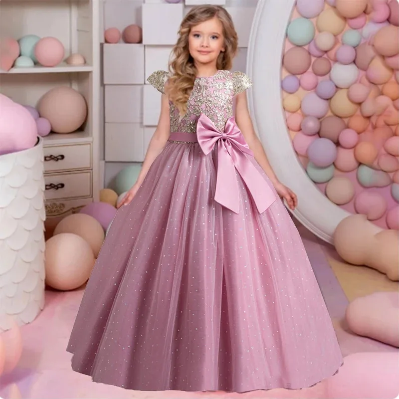 

Stunning Little/Big Girls Lace Flower Girl Wedding Bridesmaid Birthday Party Holiday Pageant Easter Prom Fancy Dress