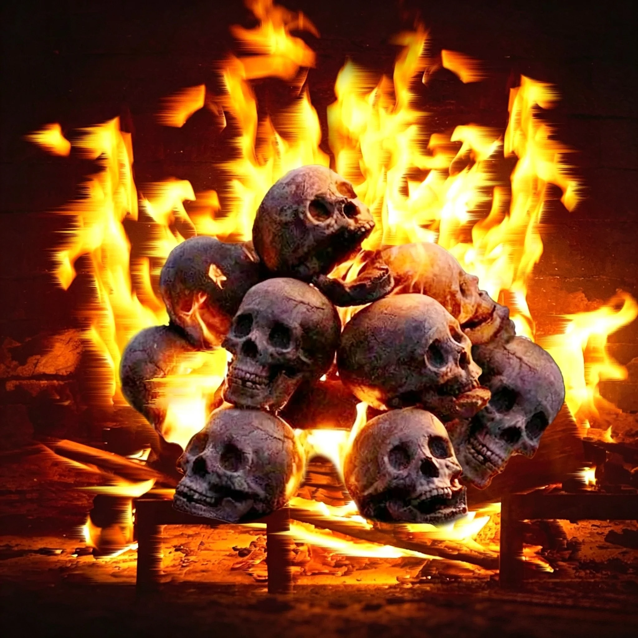 Ceramic Human Skull Fire Pit, Fireproof Imitated Human Skull Halloween Skulls Shaped Fire Stones for Bonfire Campfire Fireplaces