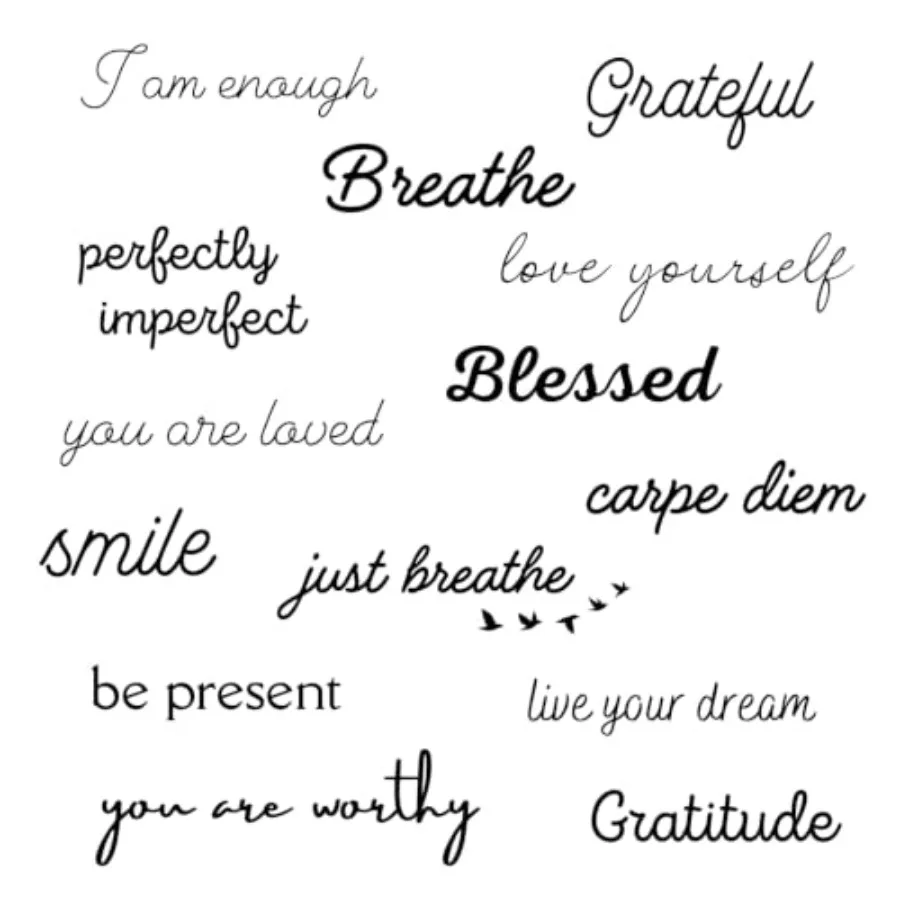 

Blessed Collection - Inspirational and Motivational Words Small Temporary Tattoos - Realistic Long Lasting Waterproof Black Min
