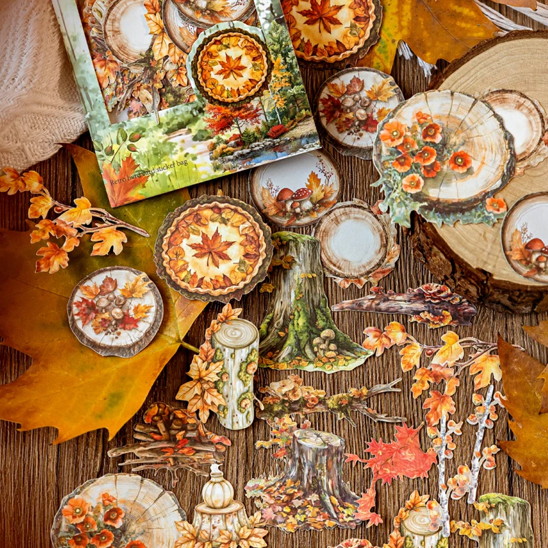 Mr. Paper Herbst-Landschaftsaufkleber, 30 Blatt/Packung, getrocknetes Holz, Bauernhof, Schmetterlingsaufkleber, Heimhandbücher, mobile DIY-Dekoration, Geschenke