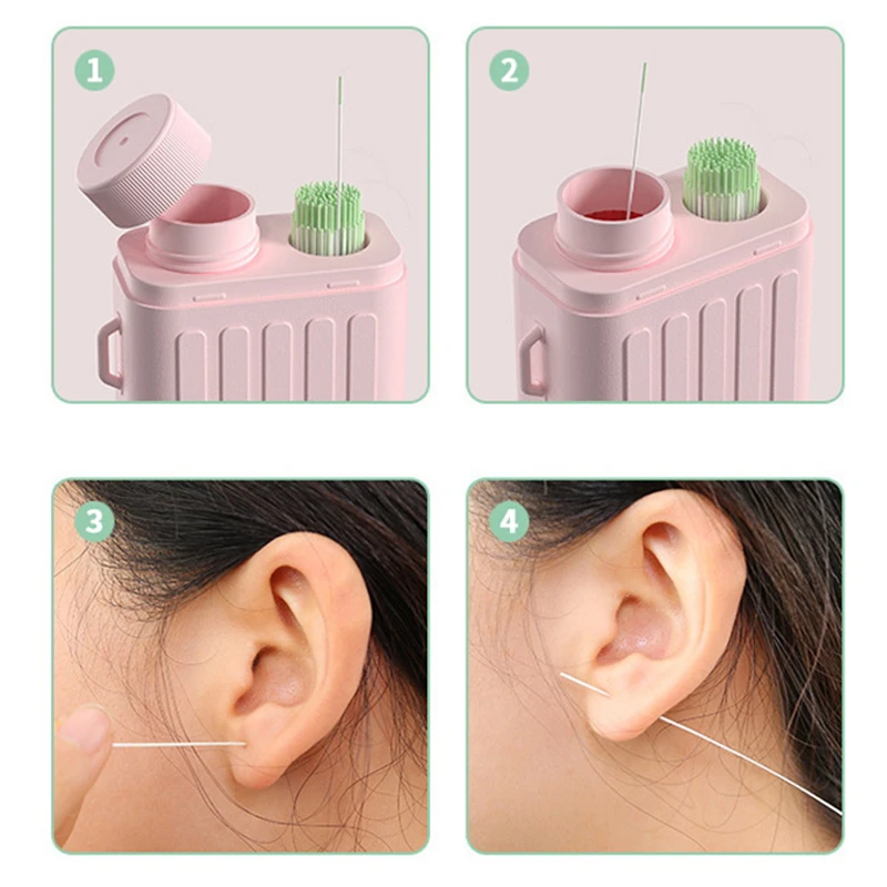 180/240Pcs Pierced Ear Cleaning Set Solution Paper Floss Ear Hole Aftercare Tools Kit Disposable Earrings Hole Cleaner