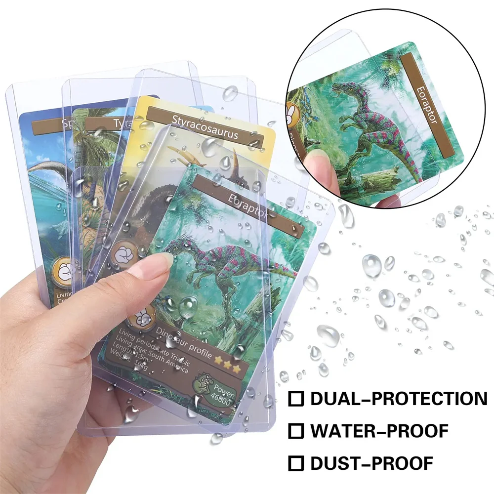 25Pcs PVC Hard Plastic Card Sleeve with Protective Film Clear Card Holder Photo Game Card Toploaders Cover ID Card Sleeve view 5