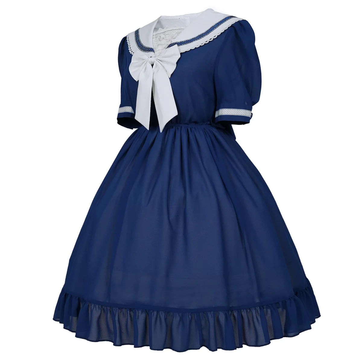 Girl Lolita Dresses Sea Breeze Princess Cosplay Costume Short Sleeved Japanese Students Halloween Cosplay Clothings