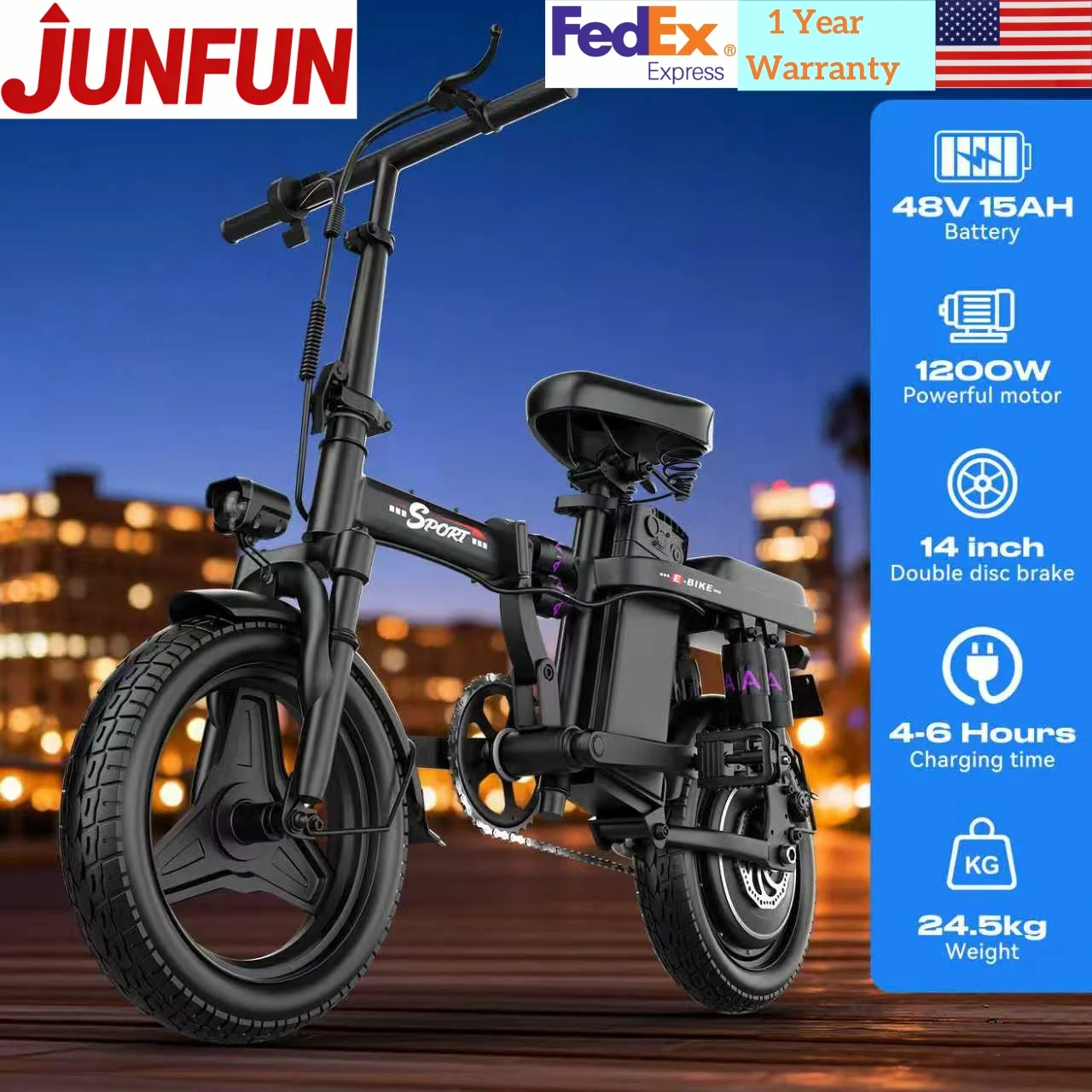 

ASKGO Mini Electric Bike for Adults, 14" Folding Ebikes for Adults Commute, 1200W Motor, 25mph 35miles Range, 48V 15AH Battery