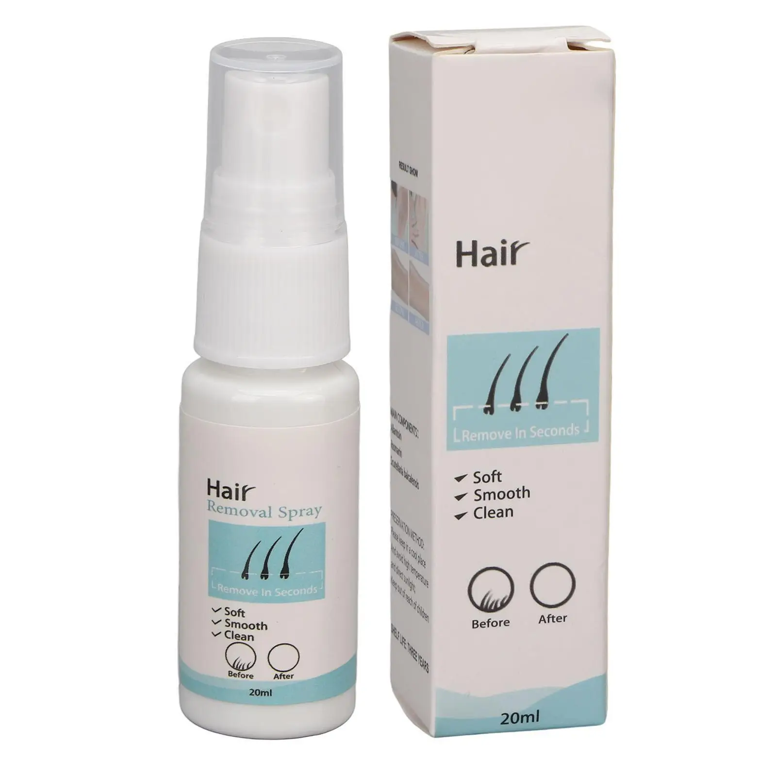 20ml Painless Hair Removal Cream & Spray for Sensitive Areas - Body & for legs Depilatory Solution