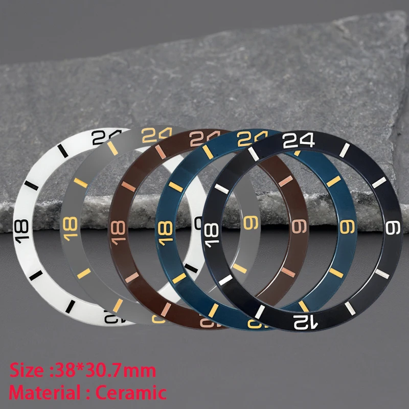 38*30.5mm Sloping Ceramic Bezel Insert Replacement of Watch Accessories Fit Bezel Sea 300M GMT 600M Case