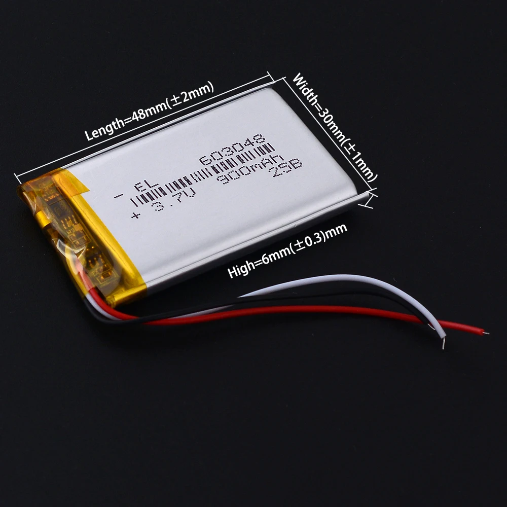3-wire 403048 3.7V 600mAh 303048 503048 603048 703048 803048 903048 103048 123048   Lipo li Polymer Li-ion Battery