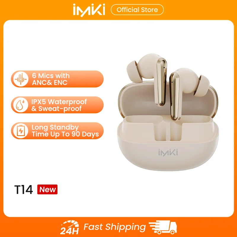 

IMIKI T14 Earbuds Bluetooth 5.3 Earphones Wireless Microphone 6 Mics Sports Headset Headphones Noise Cancellation With ANC & ENC