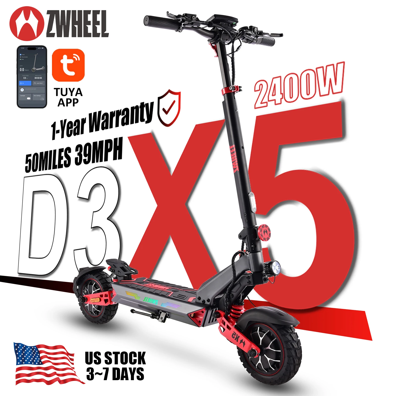 Kids Electric Scooter - ZWHEEL D3 Dual Motors Elektrische Scooter