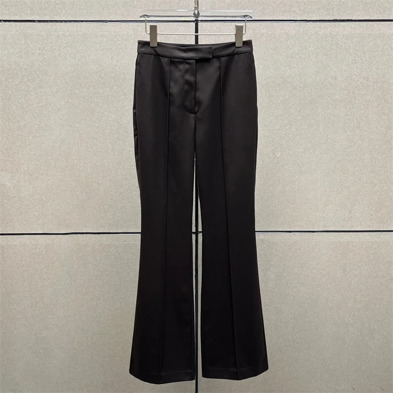 

Women's pants 2026 Spring new high waisted slim fit straight leg pants Wool blend women's suit pants y2k flared pants trousers