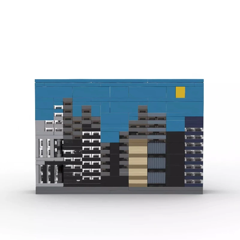 MOC المعمارية عرض الشارع سلسلة النهار والليل المناظر الطبيعية الحضرية أفق اللبنات نموذج DIY بها بنفسك ألعاب أطفال هدية عيد ميلاد