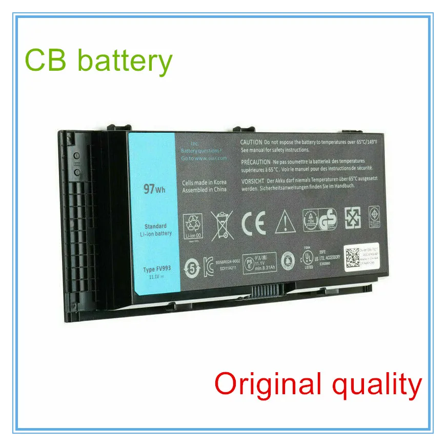 M4600 m6600 battery for  FV993 pg6rc r7pnd 6cell 97WH 11.1V  laptop battery